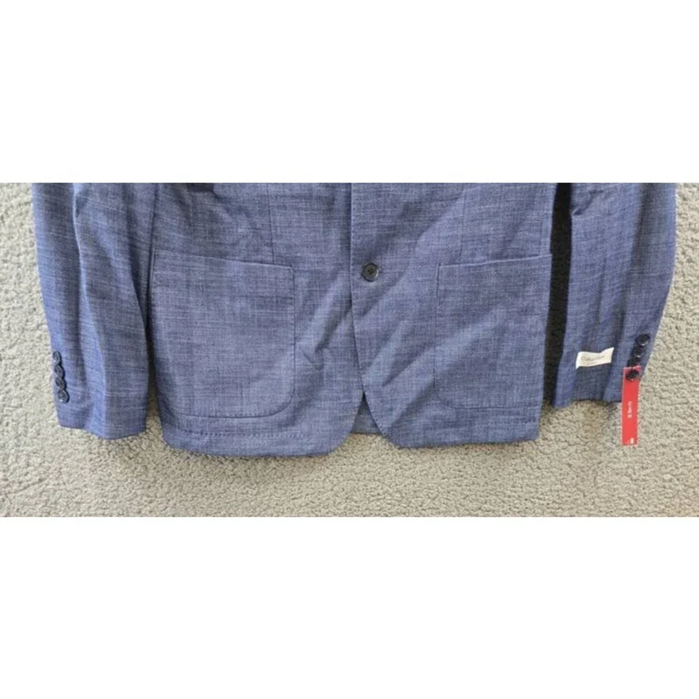 Calvin Klein Solid Slim Fit Soft Sport Coat Men's 40R Blue Button Closure L/S